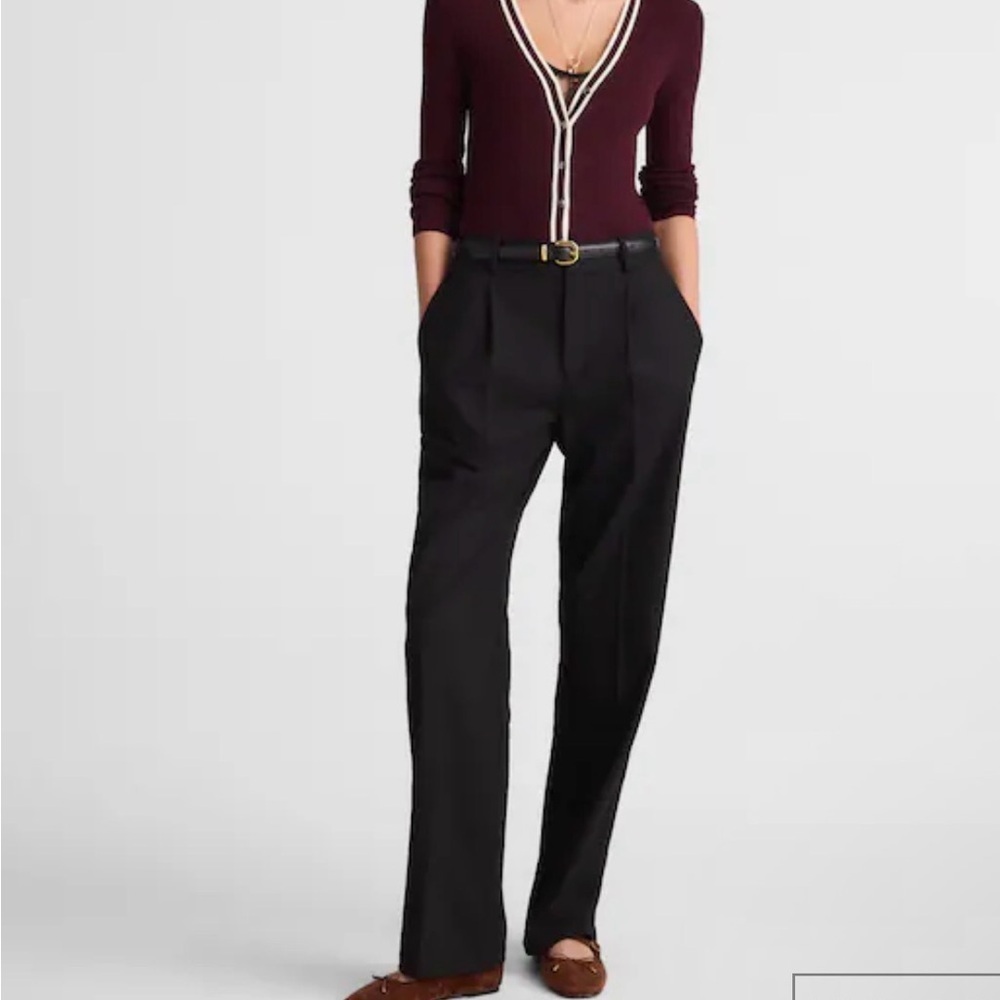 Slouchy Straight Pants in Brushed Twill